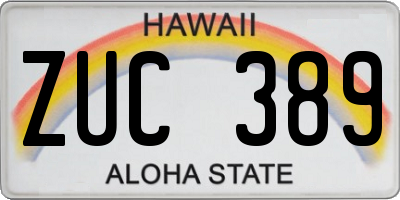 HI license plate ZUC389