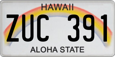 HI license plate ZUC391