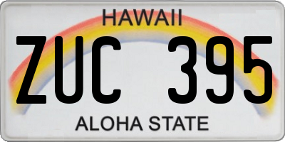 HI license plate ZUC395