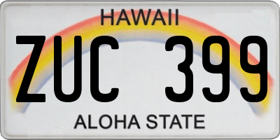 HI license plate ZUC399