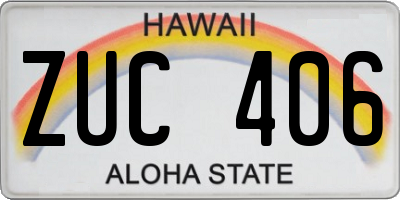 HI license plate ZUC406
