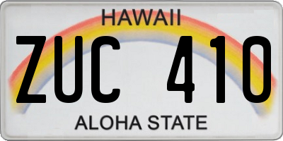 HI license plate ZUC410
