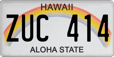 HI license plate ZUC414
