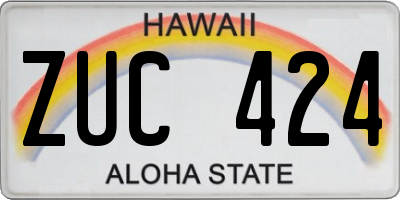 HI license plate ZUC424