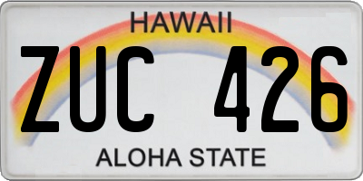 HI license plate ZUC426