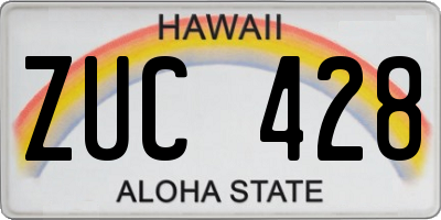 HI license plate ZUC428