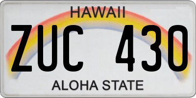 HI license plate ZUC430