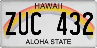 HI license plate ZUC432