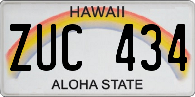 HI license plate ZUC434