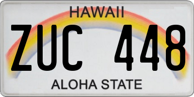 HI license plate ZUC448