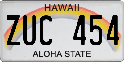 HI license plate ZUC454