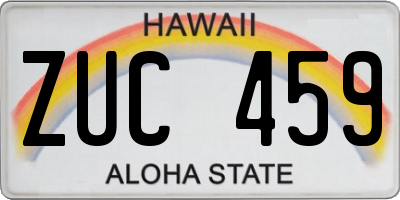 HI license plate ZUC459