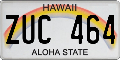 HI license plate ZUC464