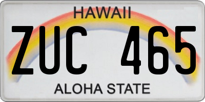 HI license plate ZUC465