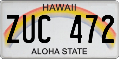 HI license plate ZUC472