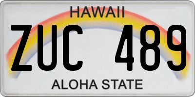 HI license plate ZUC489