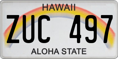 HI license plate ZUC497