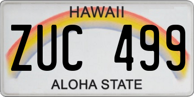 HI license plate ZUC499