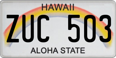 HI license plate ZUC503