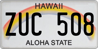HI license plate ZUC508