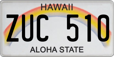HI license plate ZUC510
