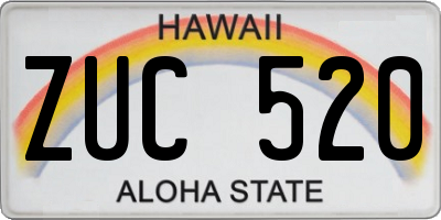 HI license plate ZUC520