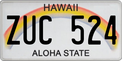 HI license plate ZUC524