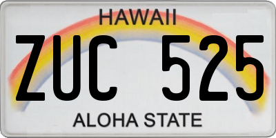 HI license plate ZUC525