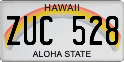 HI license plate ZUC528