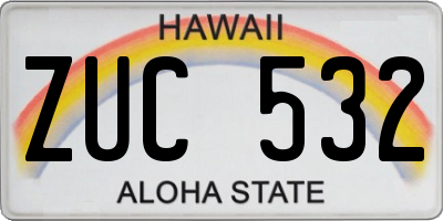 HI license plate ZUC532