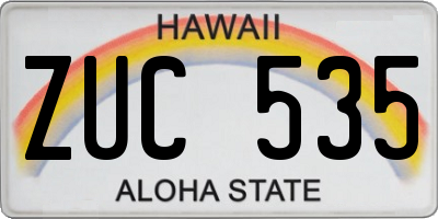 HI license plate ZUC535