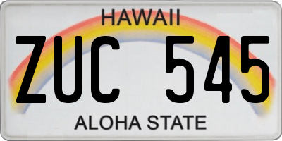 HI license plate ZUC545