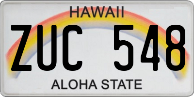 HI license plate ZUC548