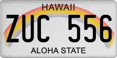 HI license plate ZUC556