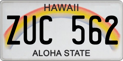 HI license plate ZUC562