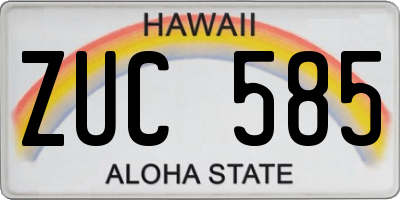 HI license plate ZUC585