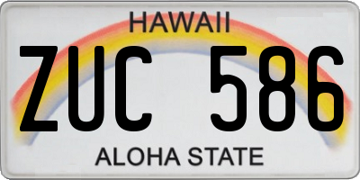 HI license plate ZUC586