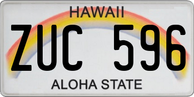 HI license plate ZUC596
