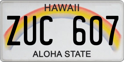 HI license plate ZUC607