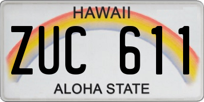 HI license plate ZUC611