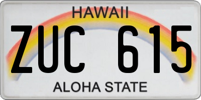 HI license plate ZUC615