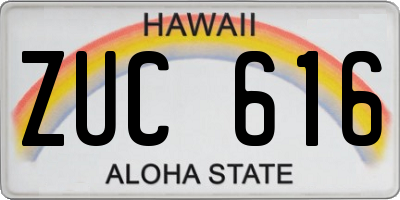 HI license plate ZUC616