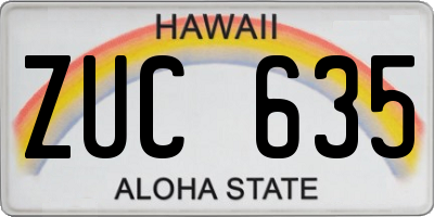 HI license plate ZUC635