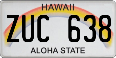 HI license plate ZUC638