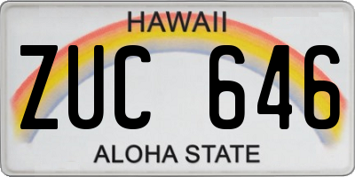 HI license plate ZUC646