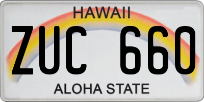 HI license plate ZUC660