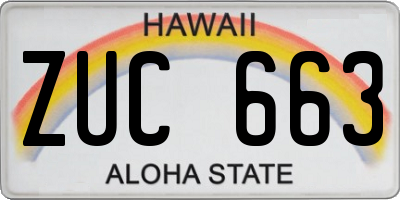HI license plate ZUC663