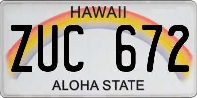 HI license plate ZUC672
