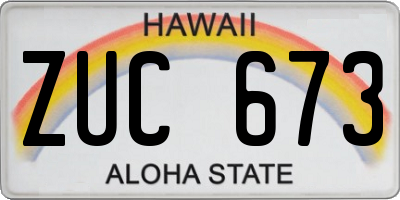HI license plate ZUC673