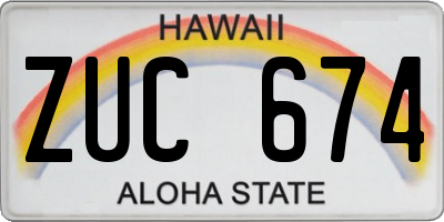 HI license plate ZUC674